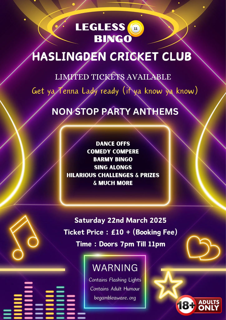 Legless 11 Bingo on Tour 22nd March 2025