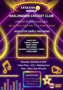 Legless 11 Bingo on Tour 22nd March 2025