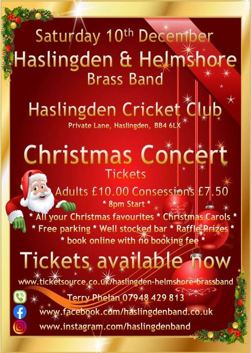 Haslingden & Helmshore Band - Christmas Concert - Saturday 10th December